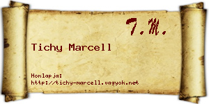 Tichy Marcell névjegykártya